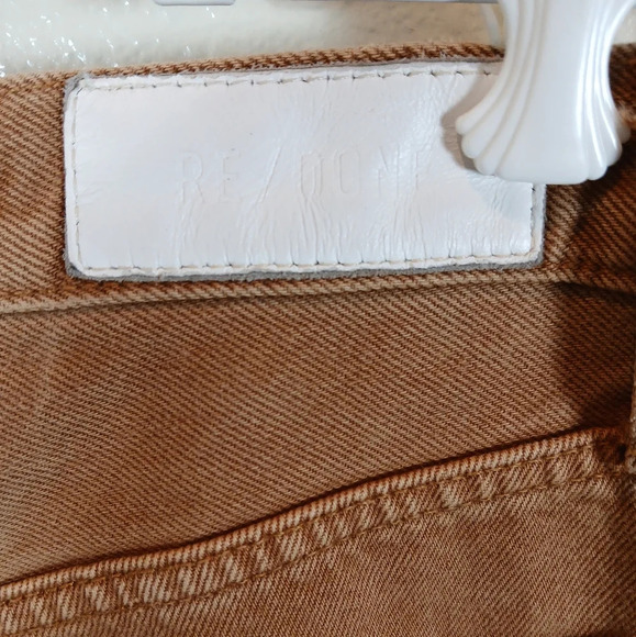 Re/Done 70s Ultra High Rise Stove Pipe Jeans in Washed Terracotta size 29 - Picture 9 of 13